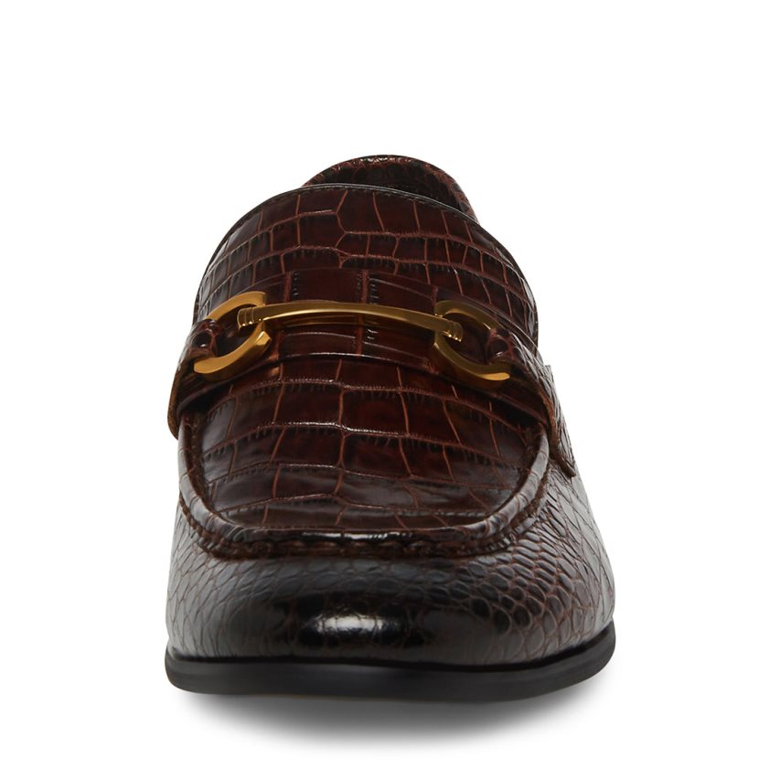 Loafers Steve Madden Philippe Crocodile Hombre Marrones Oscuro | ES WXSE09